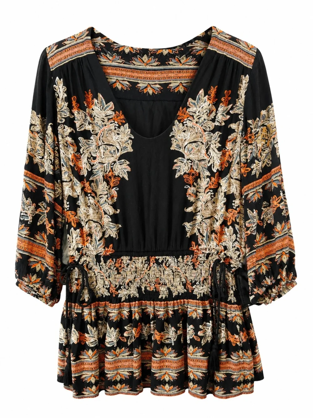 Free People Boho Floral Smocked Mini Dress/Tunic Small